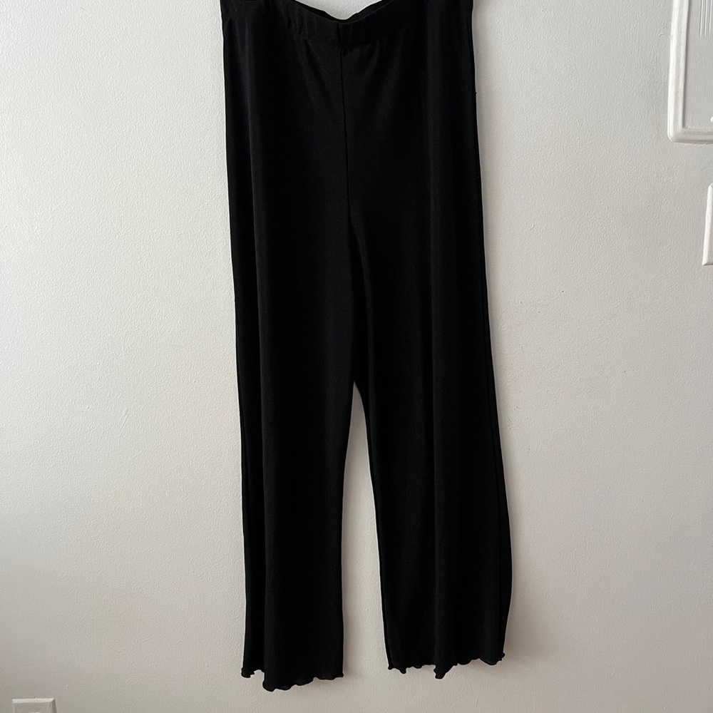 Shimmery Chic Black Wide Leg Women's Jumpsuit